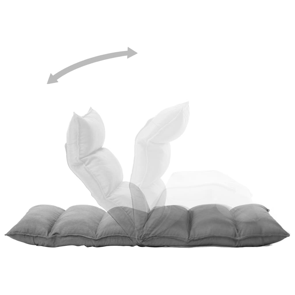 Folding Floor Chair Light Grey Fabric