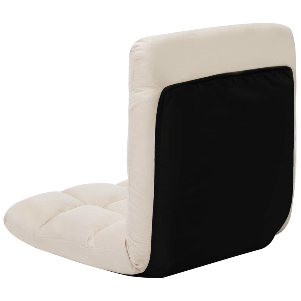 Folding Floor Chair Cream Microfibre