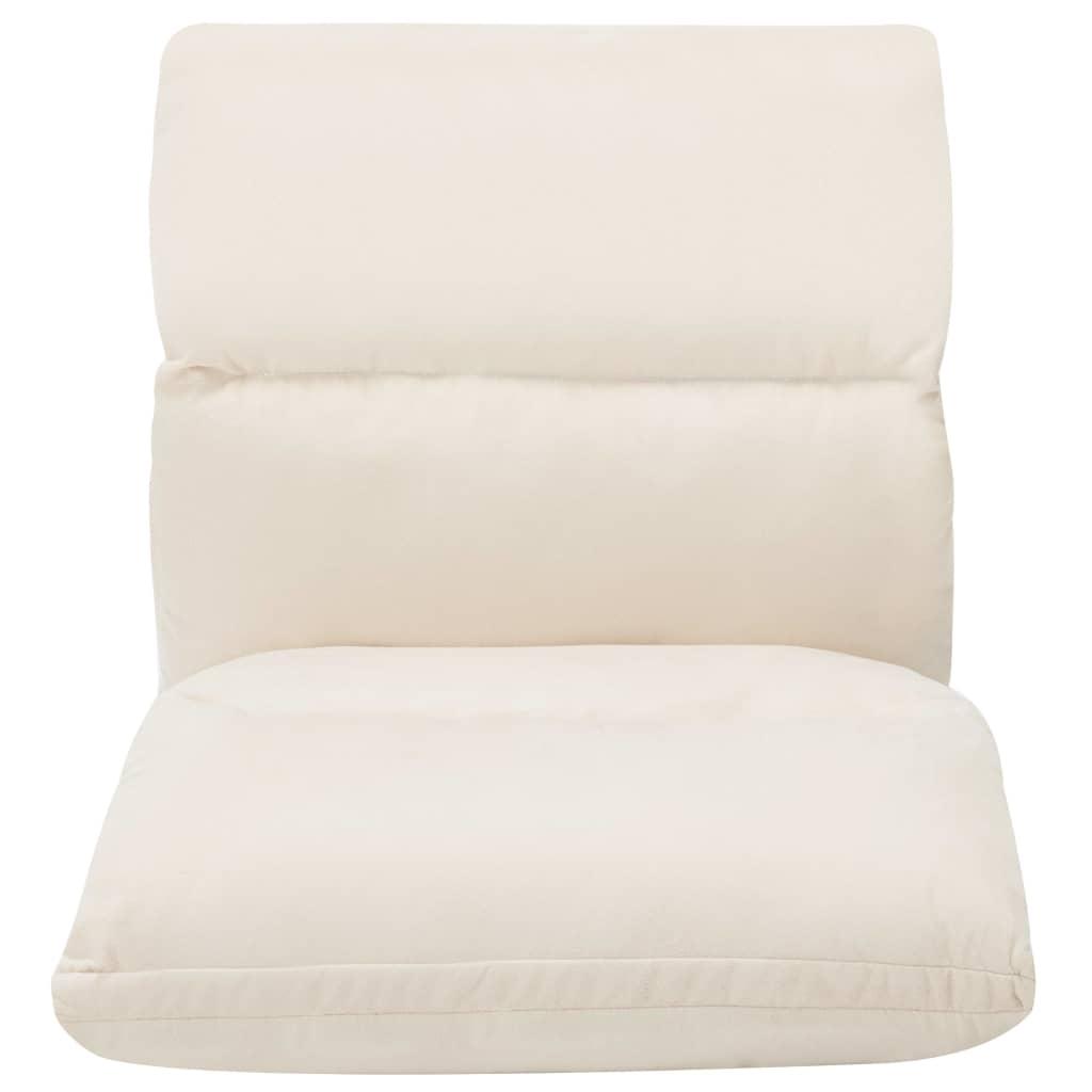 Folding Floor Chair Cream Microfibre