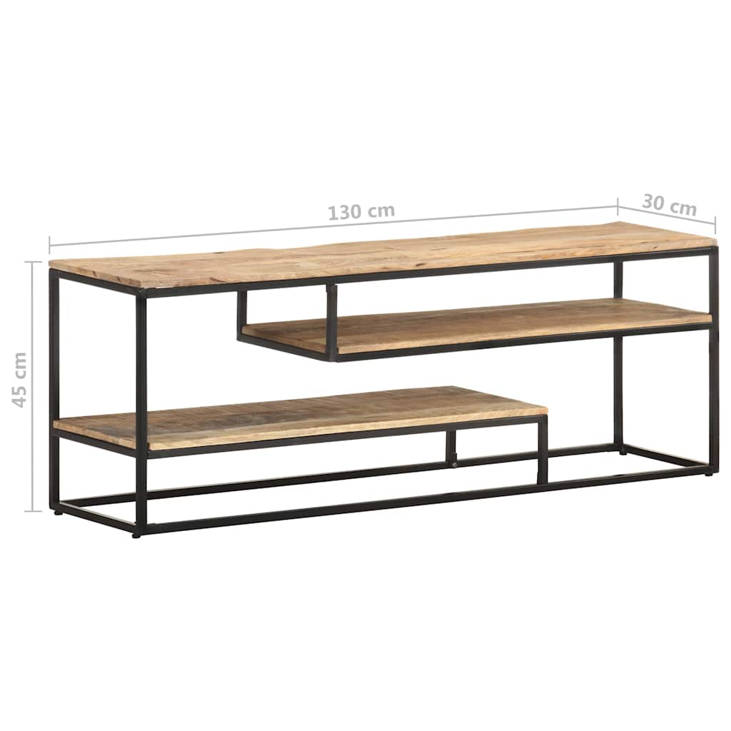 TV Cabinet 130x30x45 cm Rough Mango Wood