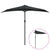 Balcony Parasol with Aluminium Pole Black 270x144x222 cm Half