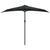 Balcony Parasol with Aluminium Pole Black 270x144x222 cm Half