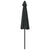 Balcony Parasol with Aluminium Pole Black 270x144x222 cm Half