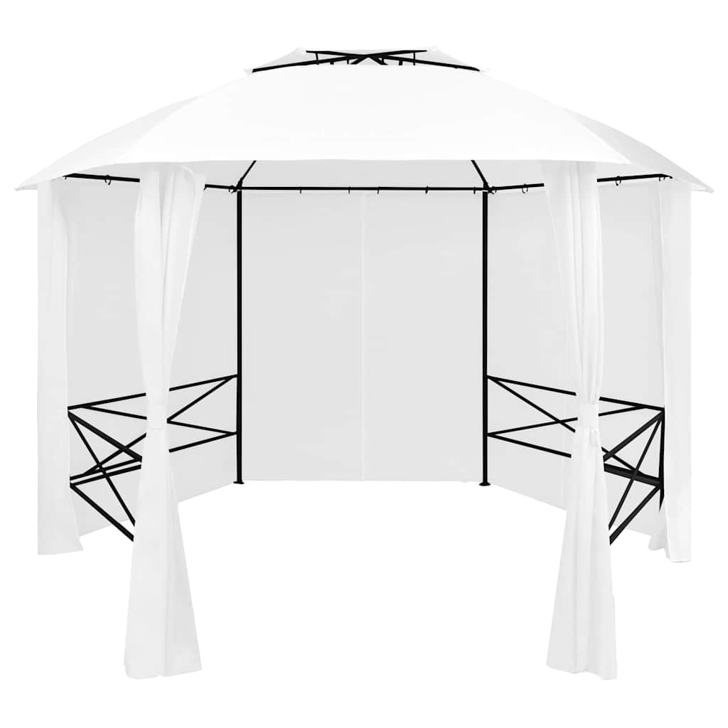Garden Marquee with Curtains 360x312x265 cm White 180 g/m²