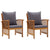 Garden Chairs with Cushions 2 pcs Solid Acacia Wood