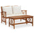 2 Piece Garden Lounge Set with Cushions Solid Acacia Wood