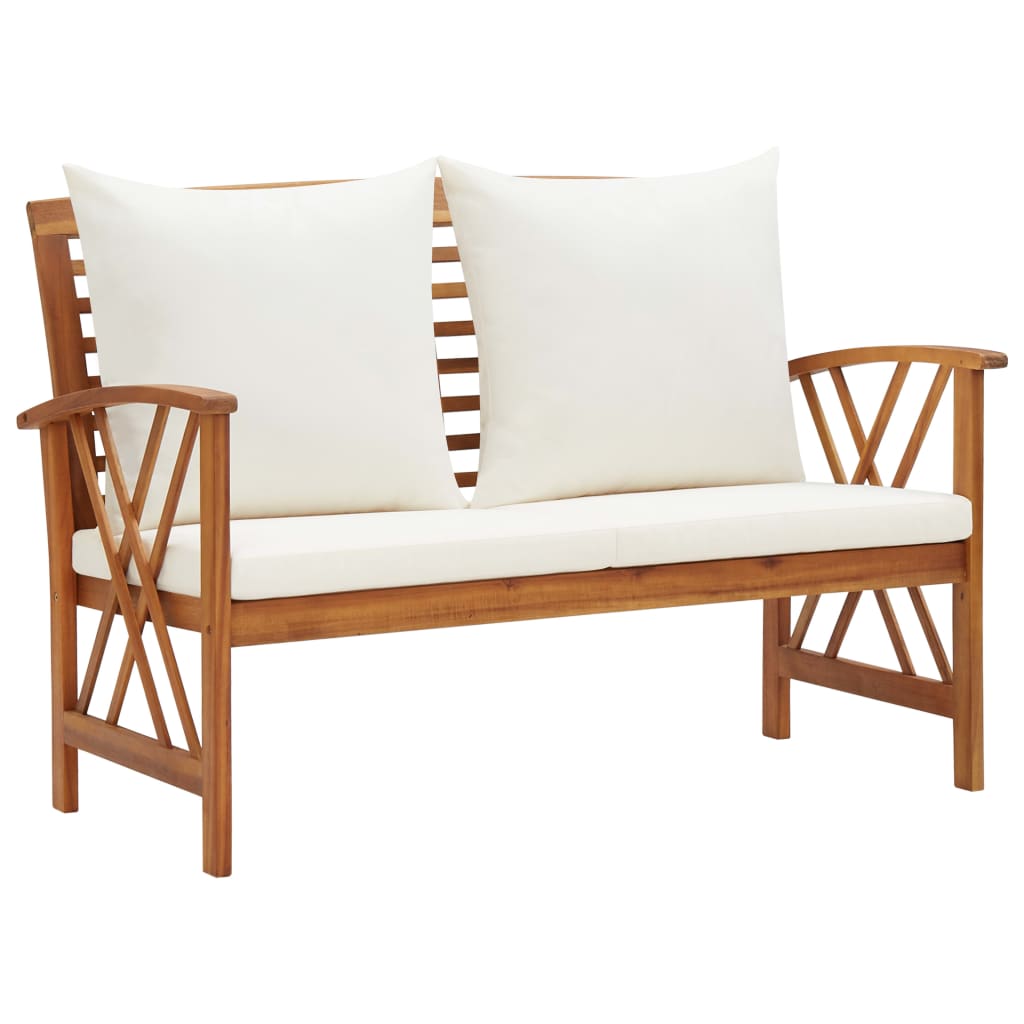 2 Piece Garden Lounge Set with Cushions Solid Acacia Wood