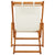 Folding Beach Chair Solid Eucalyptus Wood and Fabric Cream