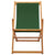Folding Beach Chair Eucalyptus Wood and Fabric Green