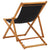 Folding Beach Chair Eucalyptus Wood and Fabric Black