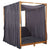 Double Sun Lounger with Curtains & Cushions Solid Acacia Wood