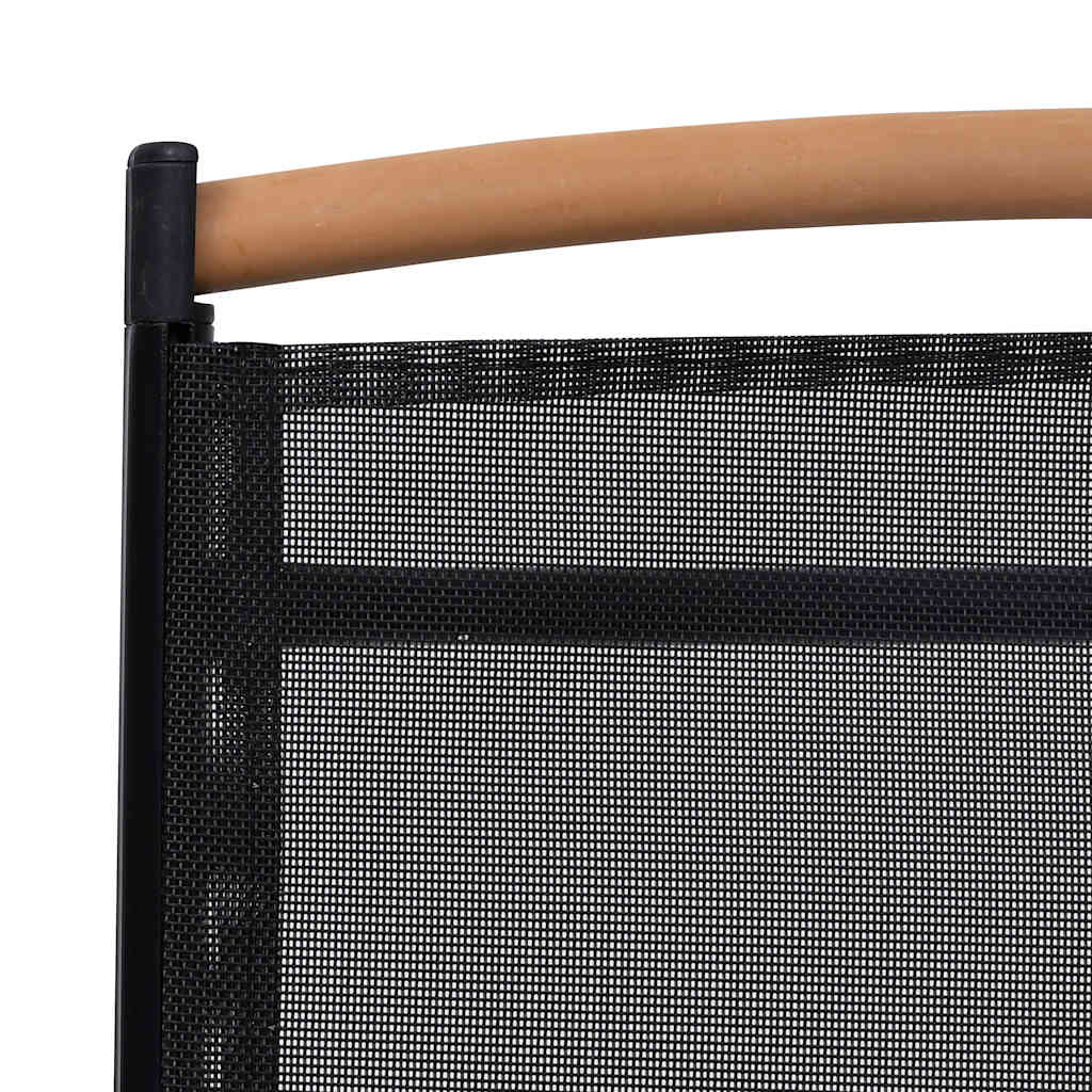 Folding Garden Chairs 6 pcs Textilene Black