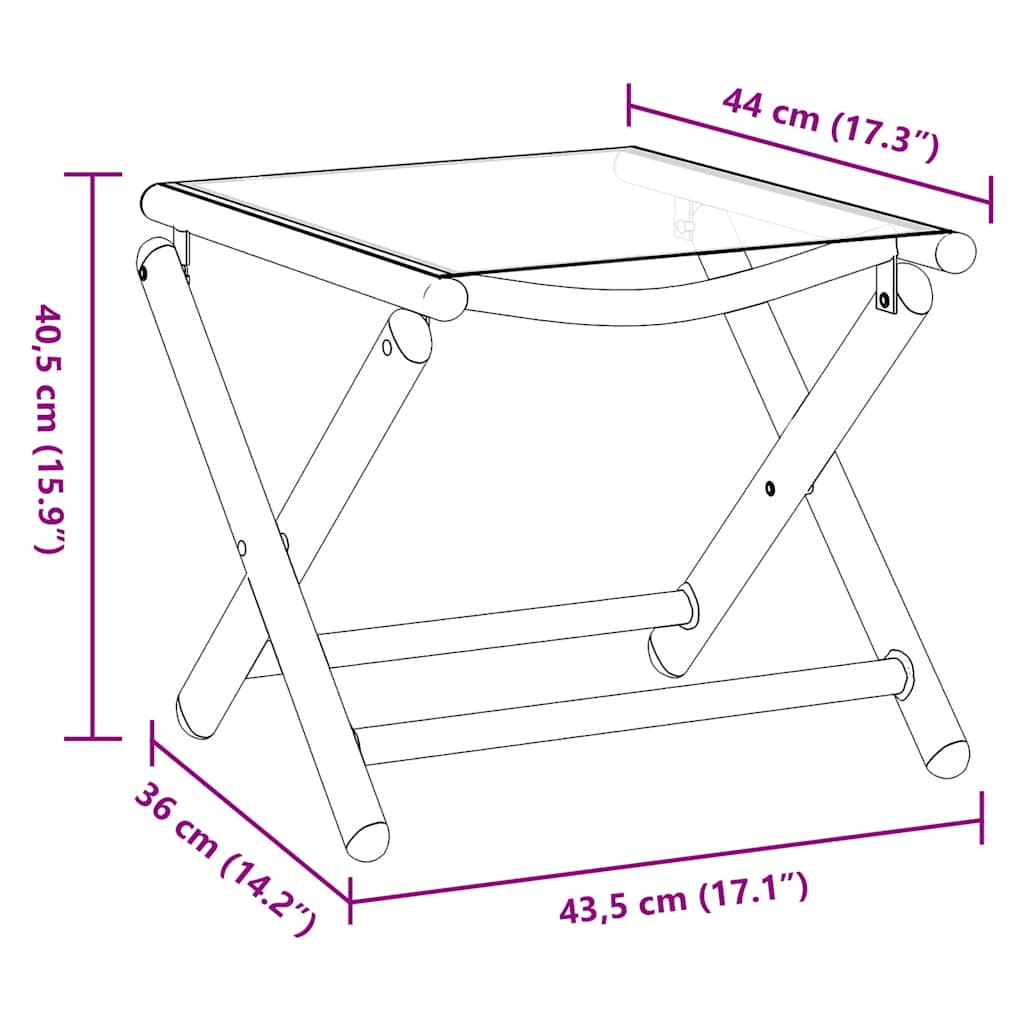 Folding Footrest Black and Silver Textilene and Aluminium