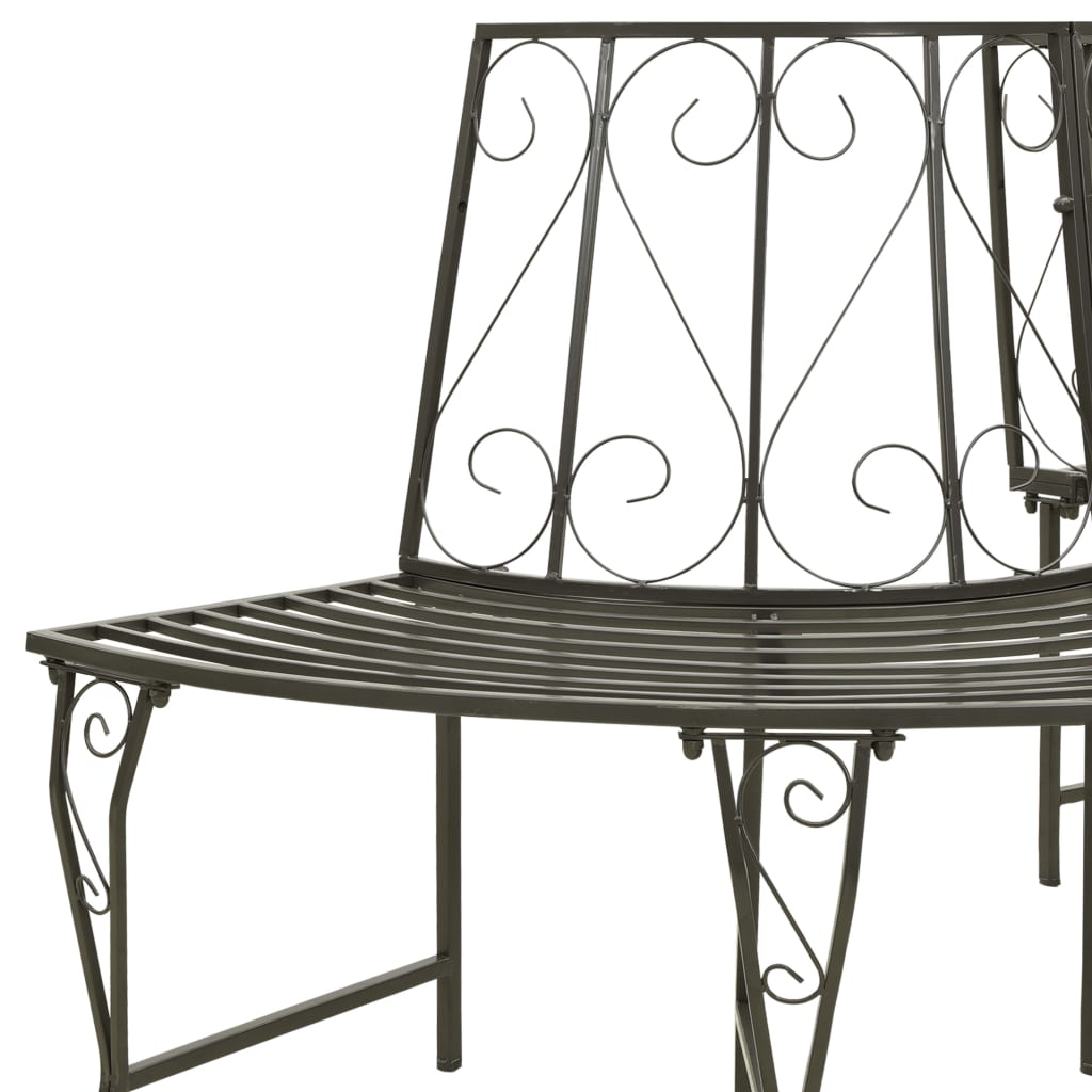 Garden Half Round Tree Bench 160 cm Steel