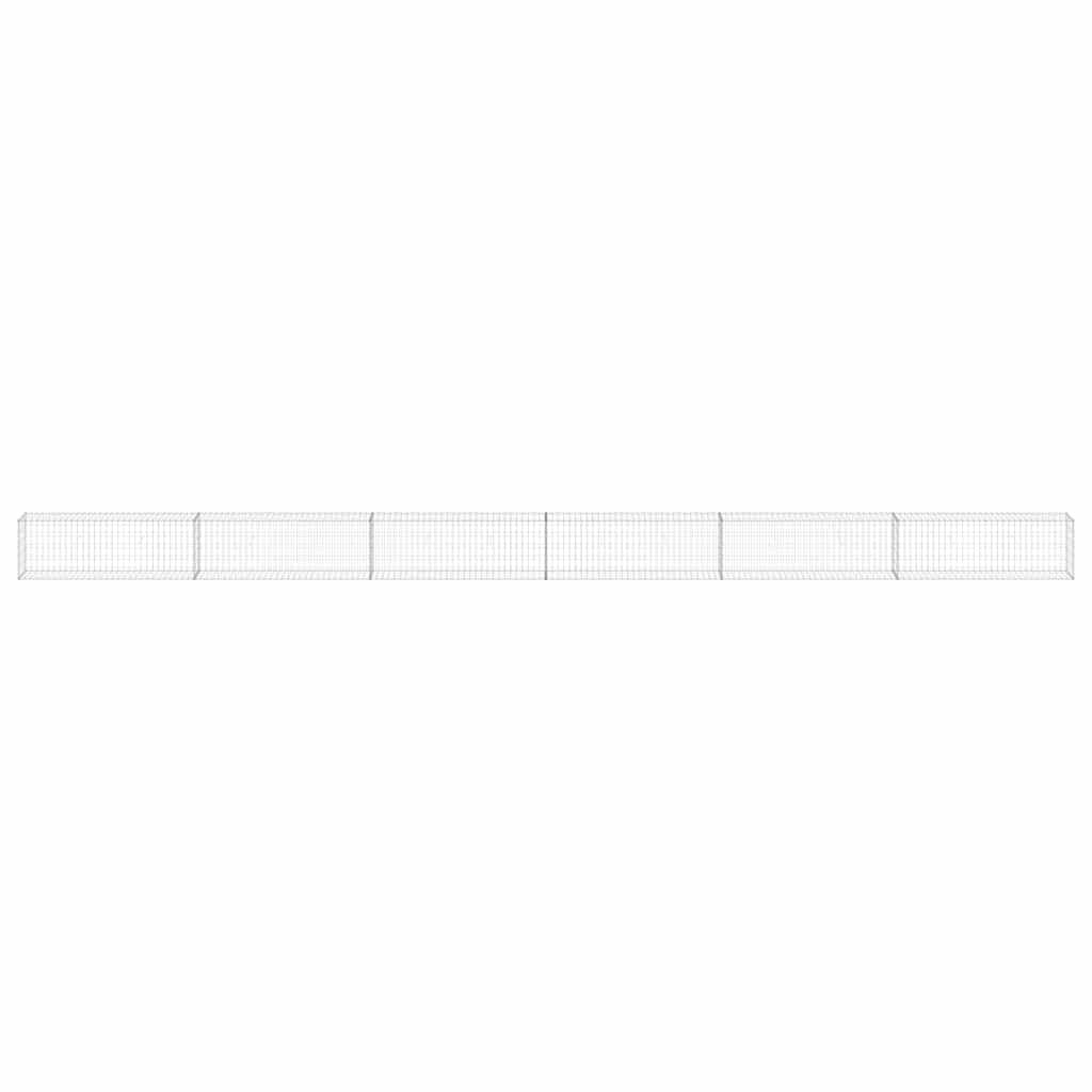 Gabion Wall with Covers Galvanised Steel 900x30x50 cm