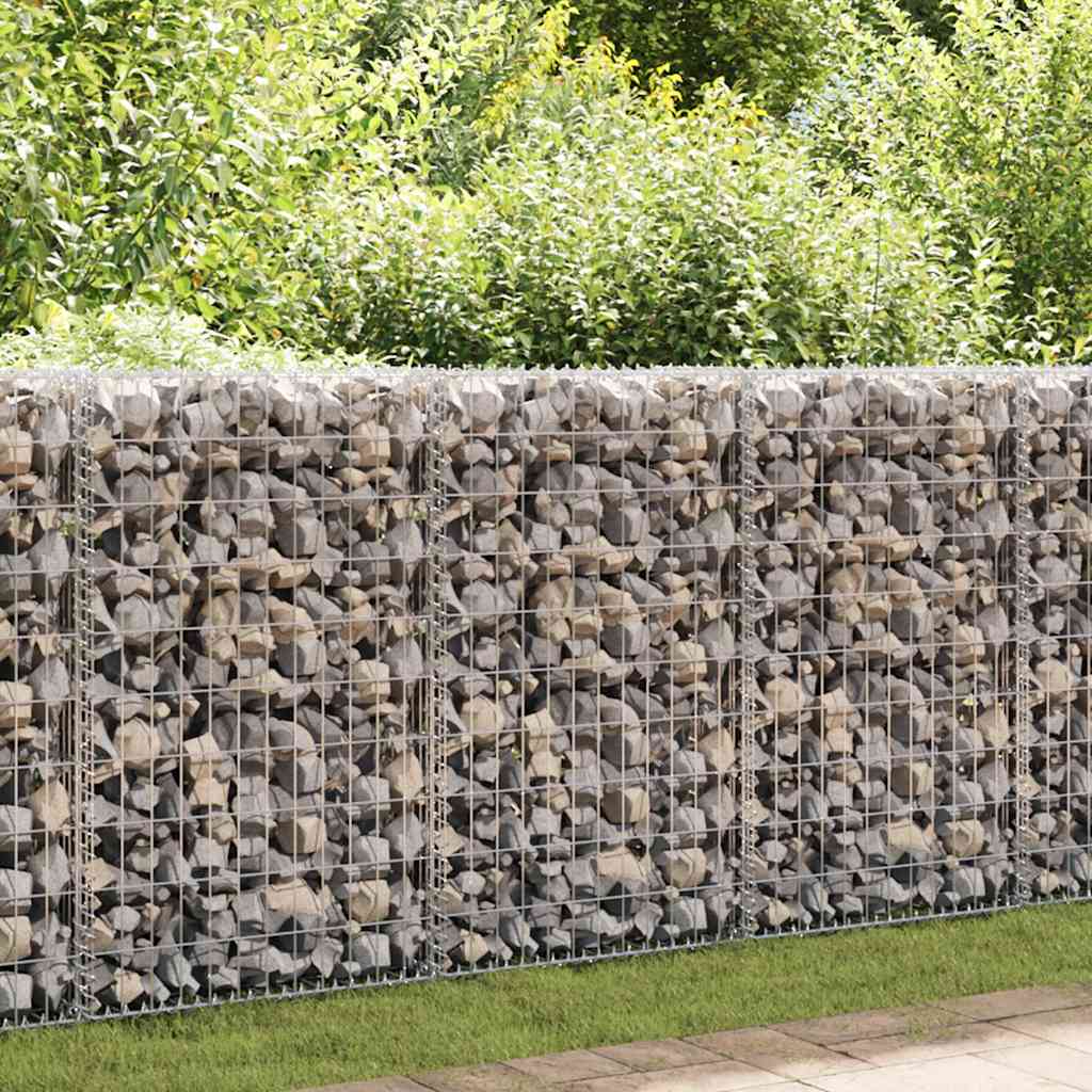Gabion Wall with Covers Galvanised Steel 900x30x100 cm