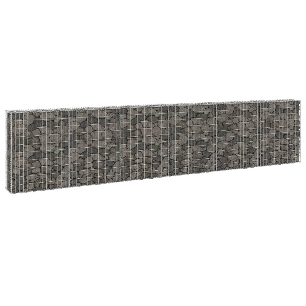 Gabion Wall with Covers Galvanised Steel 300x30x100 cm