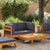 2 Piece Garden Lounge Set with Dark Grey Cushions Acacia Wood