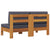 Middle Sofas 2 pcs with Dark Grey Cushions Solid Acacia Wood