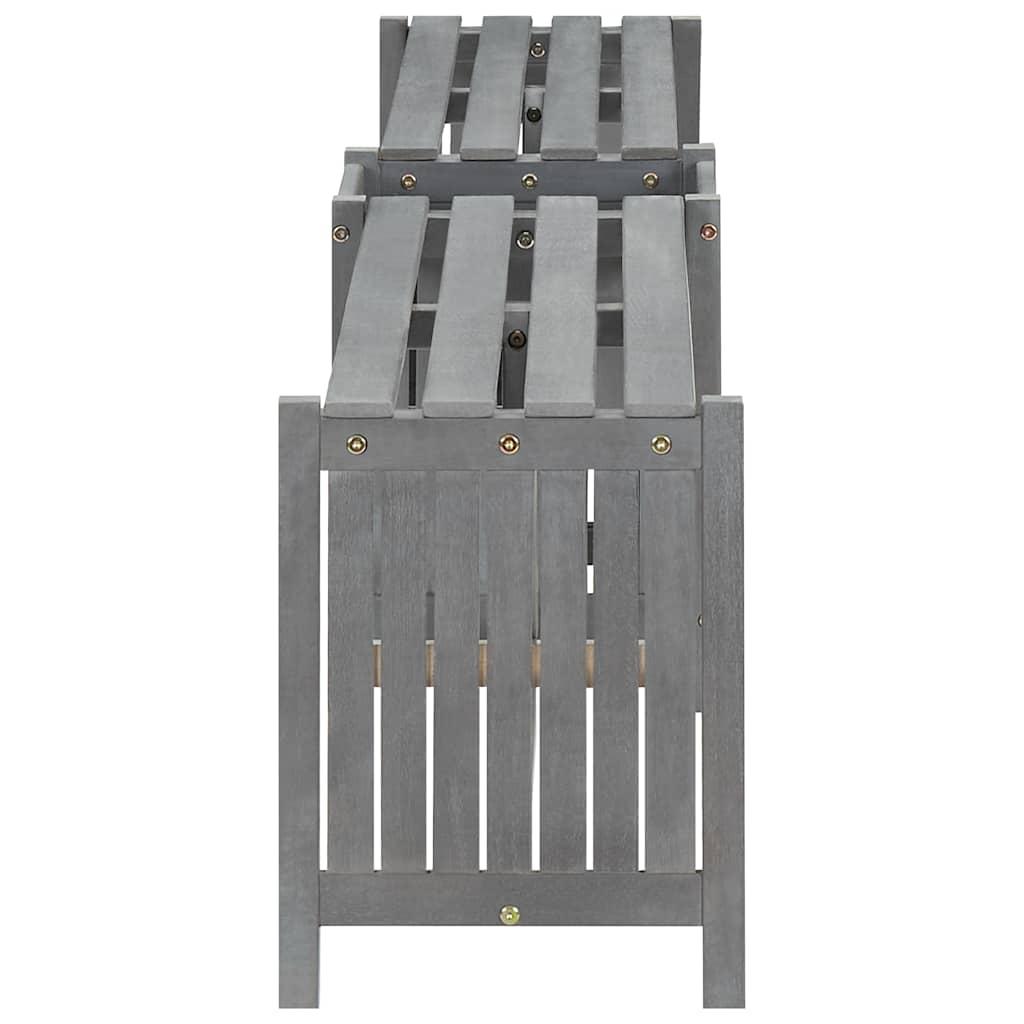 Garden Corner Bench with Planter 117cm Solid Acacia Wood Grey