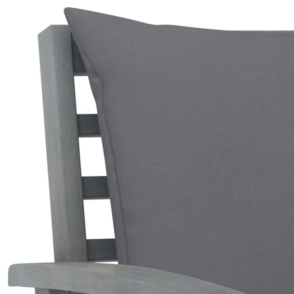 Garden Bench 120 cm with Dark Grey Cushion Solid Acacia Wood