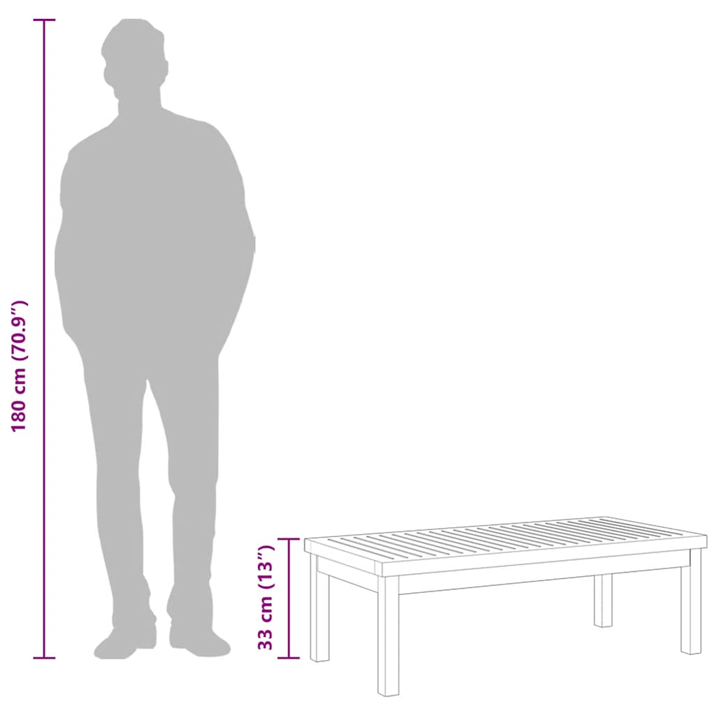 Coffee Table 100x50x33 cm Solid Acacia Wood