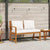 Garden Bench 114.5 cm with Cream Cushion Solid Acacia Wood