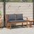 Garden Bench 114.5 cm with Dark Grey Cushion Solid Acacia Wood