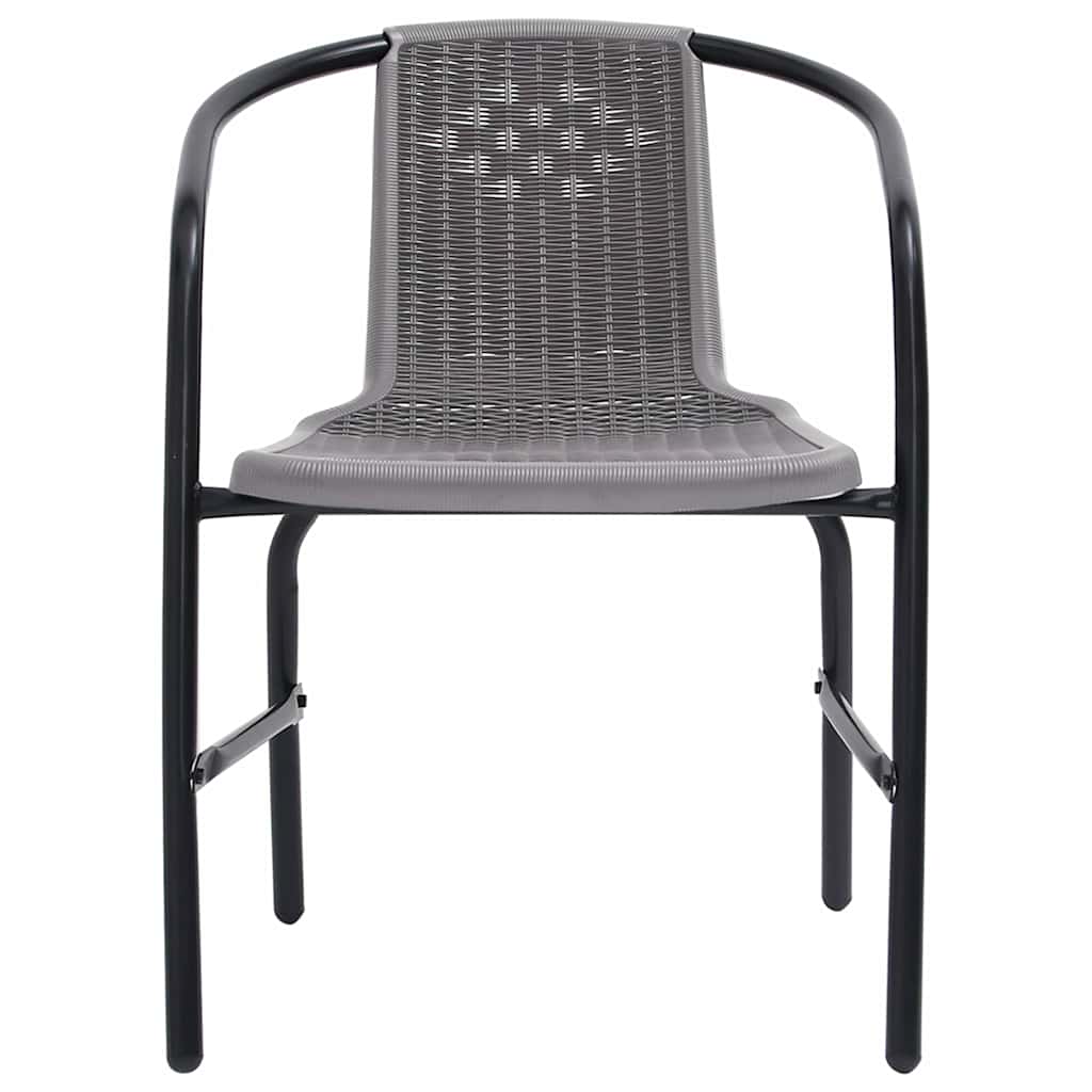Garden Chairs 2 pcs Plastic Rattan and Steel 110 kg