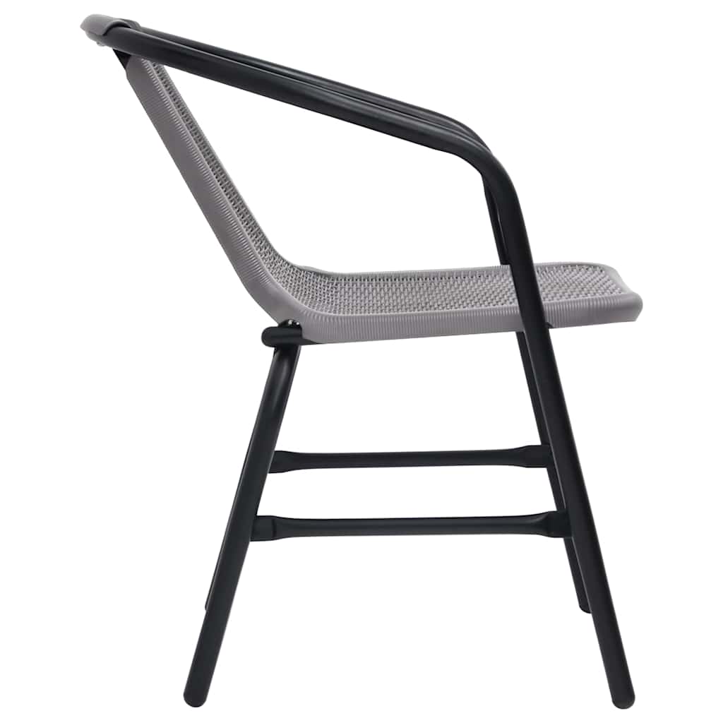 Garden Chairs 2 pcs Plastic Rattan and Steel 110 kg
