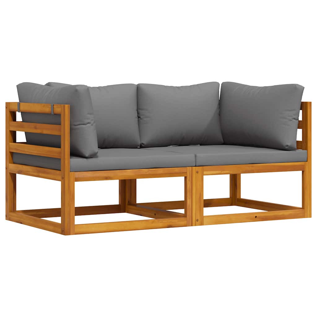 Sectional Corner Sofas 2 pcs with Cushions Dark Grey