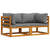 Sectional Corner Sofas 2 pcs with Cushions Dark Grey