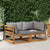 Sectional Corner Sofas 2 pcs with Cushions Dark Grey