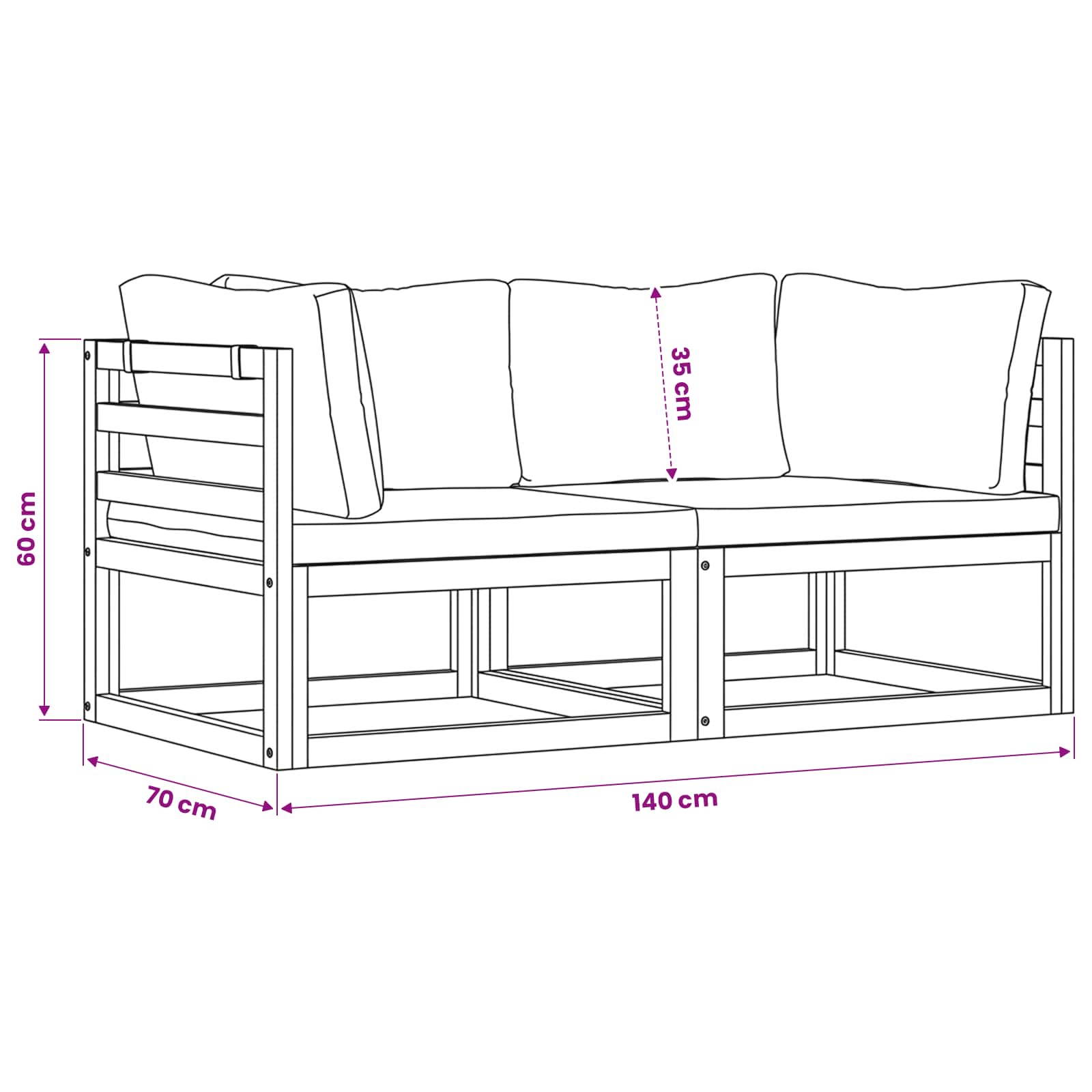 Sectional Corner Sofas 2 pcs with Cushions Cream White