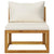 3 Piece Garden Lounge Set with Cream Cushions Solid Acacia Wood
