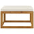 Footrest with Cream White Cushion Solid Acacia Wood