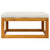 Footrest with Cream White Cushion Solid Acacia Wood