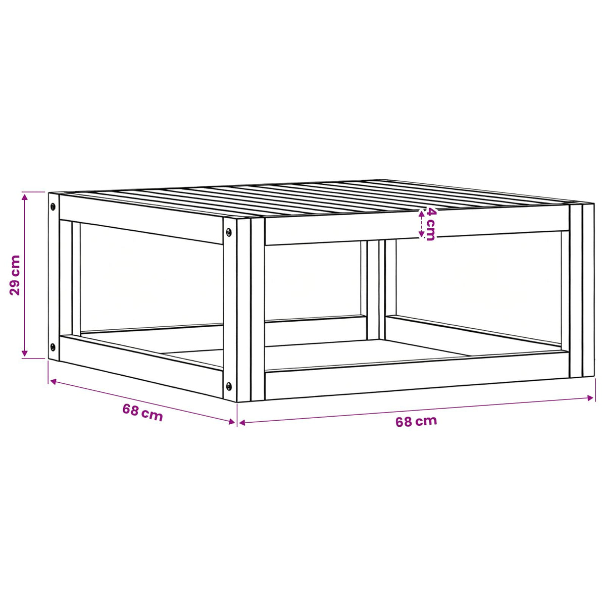 Coffee Table 68x68x29 cm Solid Acacia Wood