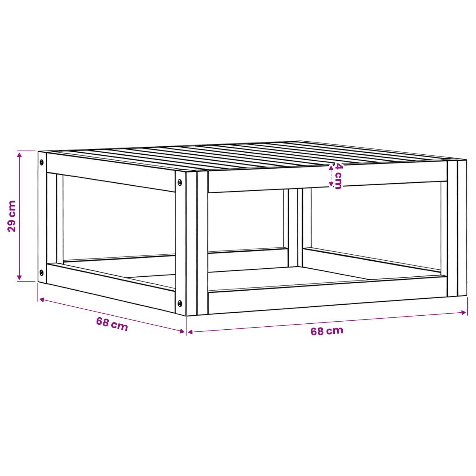 Coffee Table 68x68x29 cm Solid Acacia Wood