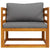 Garden Chair with Dark Grey Cushions Solid Acacia Wood