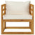 Garden Chair with Cream Cushions Solid Acacia Wood