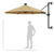 Wall-mounted Garden Parasol with LEDs 300 cm Taupe