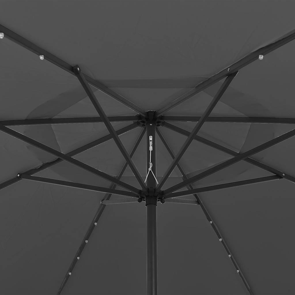 Garden Parasol with LED Lights 400 cm Anthracite