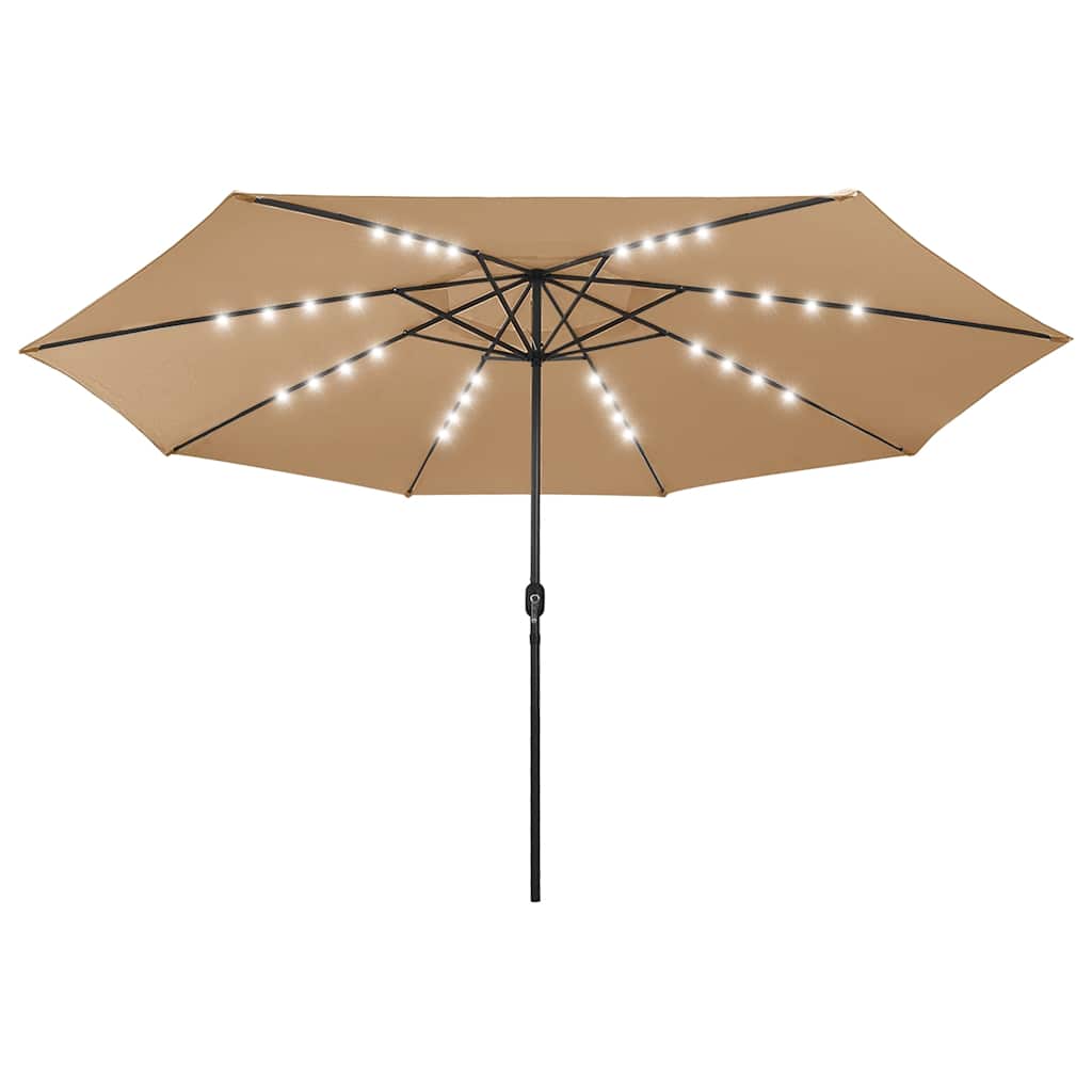 Garden Parasol with LED Lights 400 cm Taupe