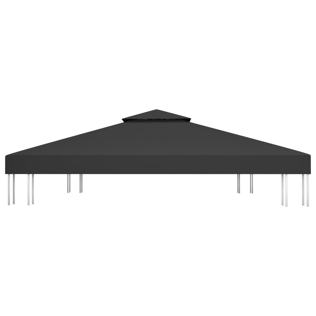 2-Tier Gazebo Top Cover 310 g/m² 4x3 m Black