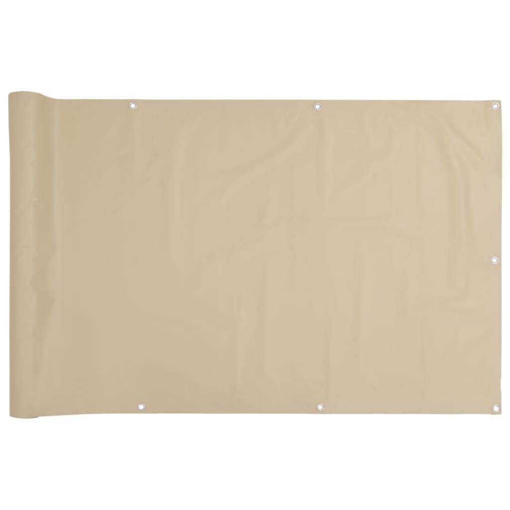 Balcony Screen Beige 120x400 cm Oxford Fabric