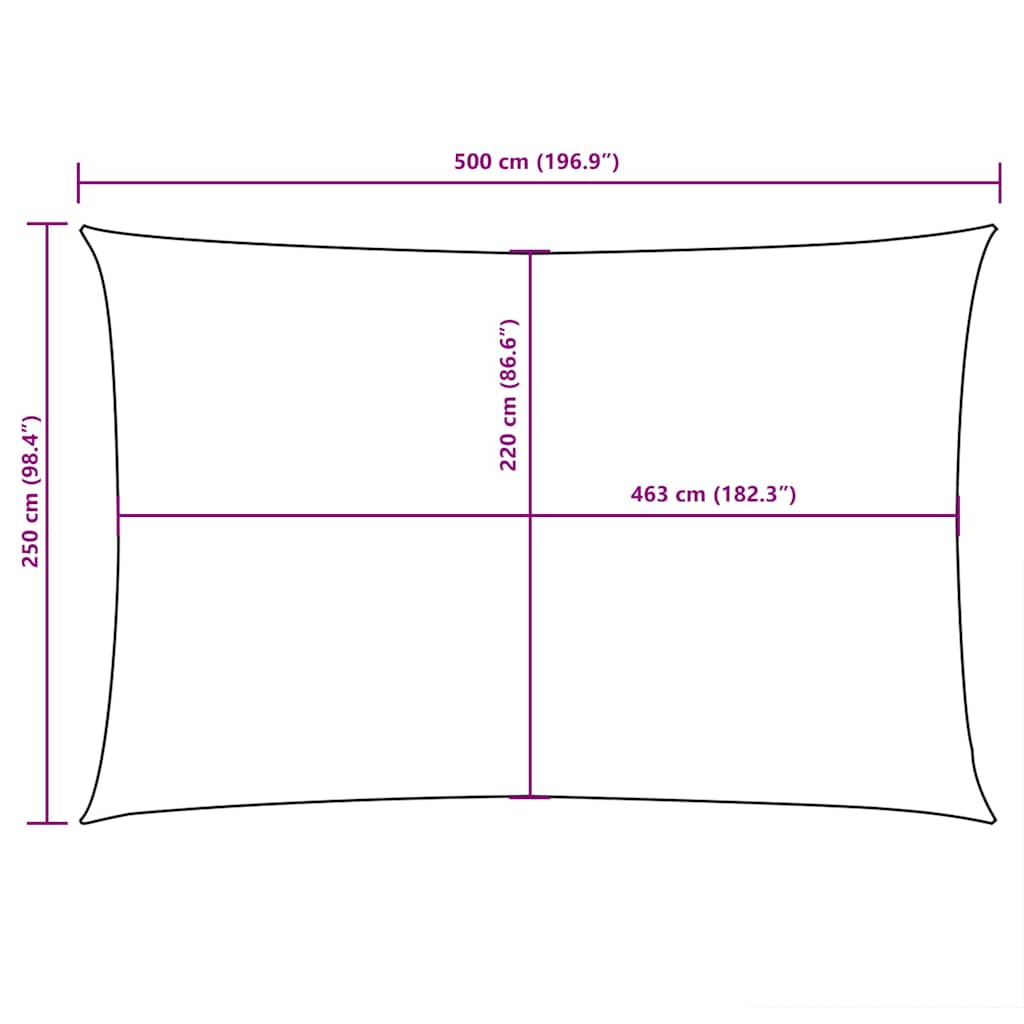 Sunshade Sail Oxford Fabric Rectangular 2.5x5 m Cream