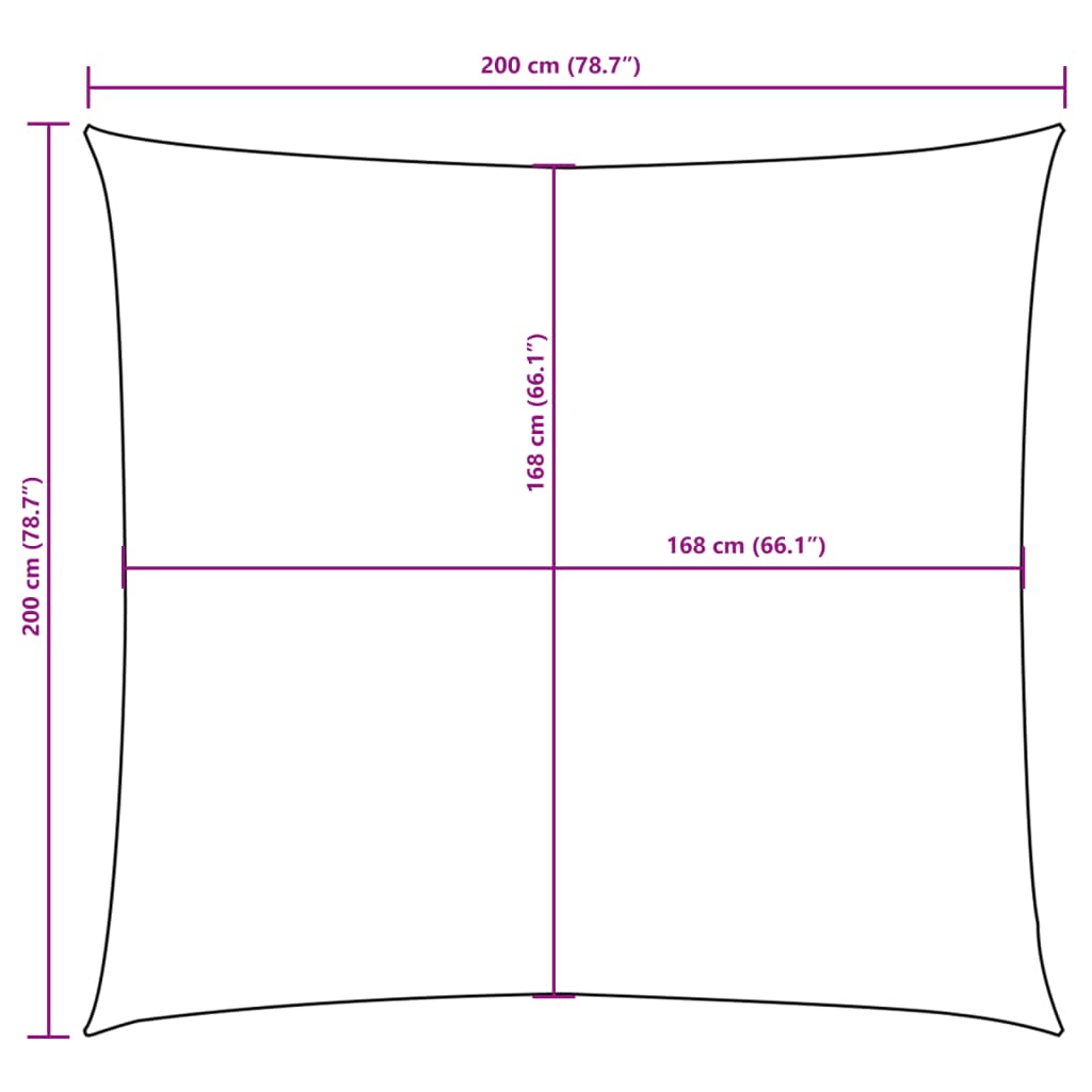 Sunshade Sail Oxford Fabric Square 2x2 m White