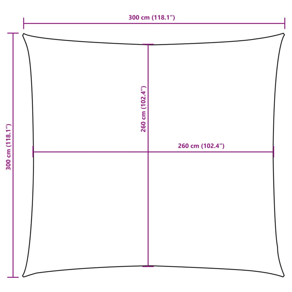 Sunshade Sail Oxford Fabric Square 3x3 m White