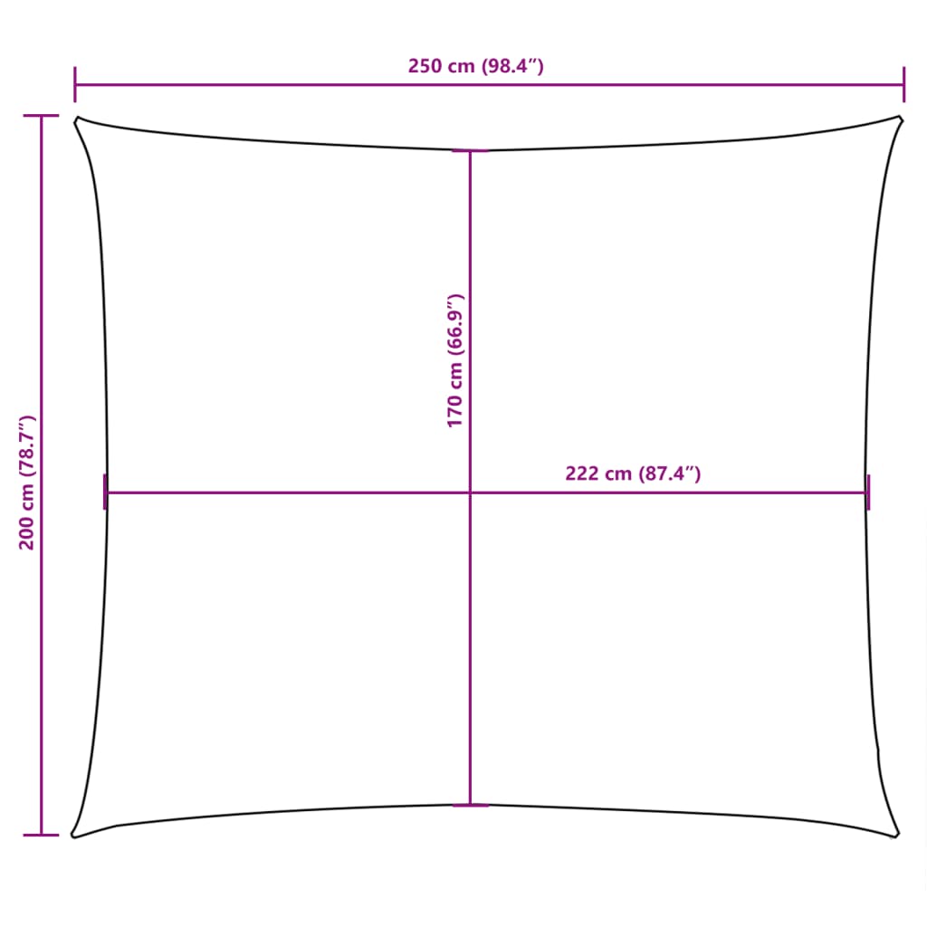 Sunshade Sail Oxford Fabric Rectangular 2x2.5 m White
